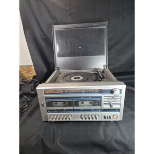 VTG Sears AM/FM Stereo System 304 91848450 Radio/Record Player/Tape Vinyl Works.